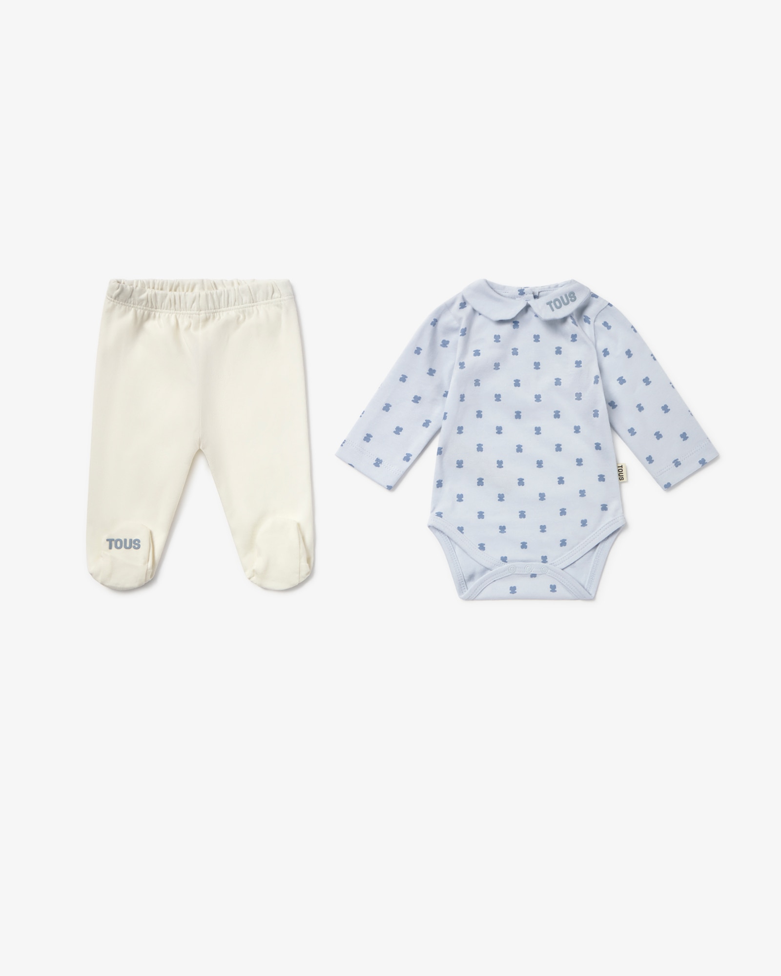 Imagen 0 de Conjunto de bebé niño en algodón estampado multi osos y liso Azul claro