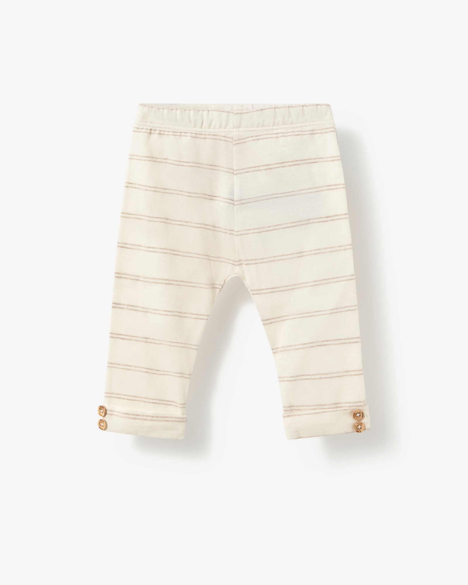 Conjunto de bebé niño en algodón a rayas con camiseta cruzada y legging - Tous - Beige Beige-2