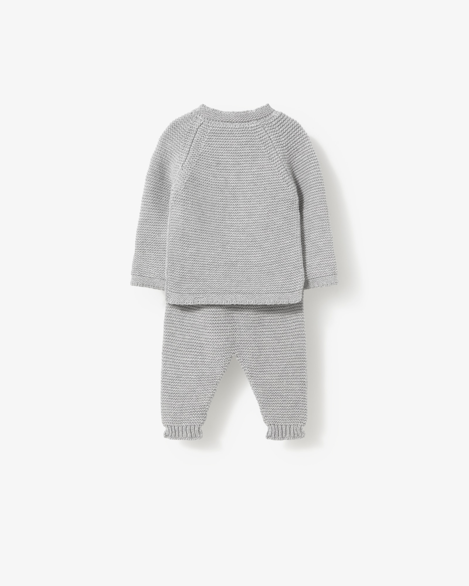 Conjunto de bebé niña en algodón tricotado liso con jersey abotonado y polaina - Tous - Gris Gris-3