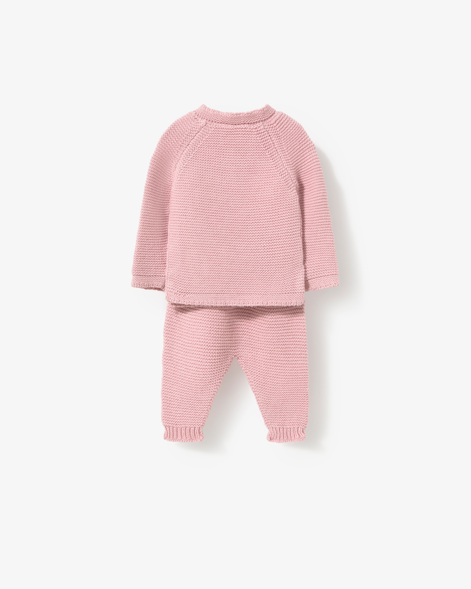 Conjunto de bebé niña en algodón tricotado liso con jersey abotonado y polaina - Tous - Rosa Rosa-3
