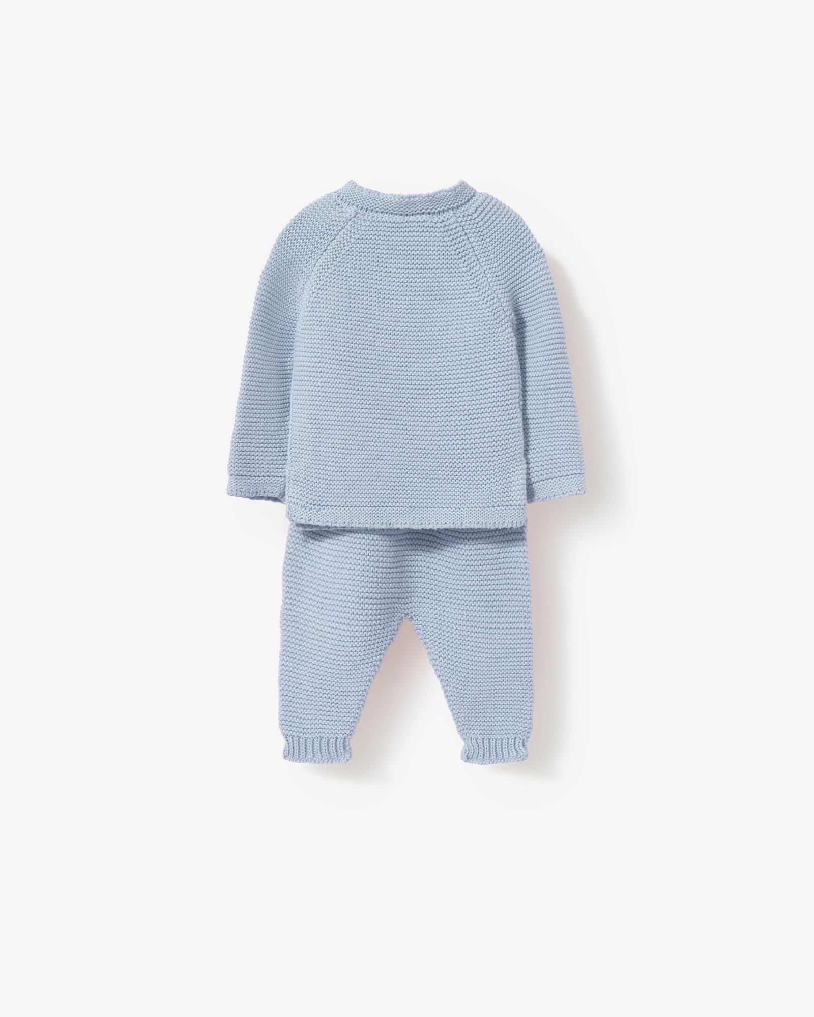 Conjunto de bebé niña en algodón tricotado liso con jersey abotonado y polaina - Tous - Azul Azul-3