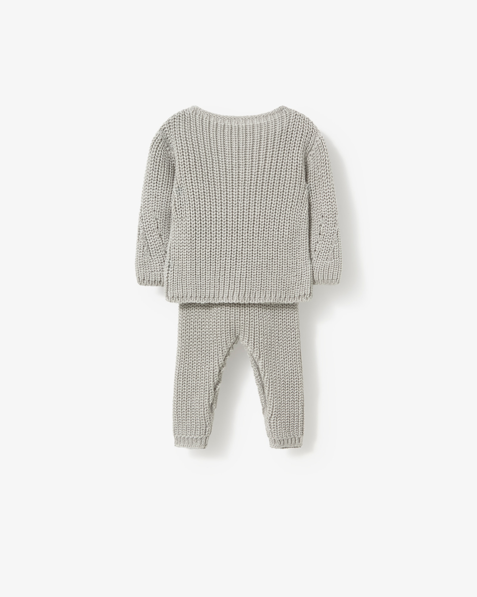 Imagen 3 de Conjunto de bebé niño en algodón tricotado liso con jersey y legging ajustable - Tous - Gris Gris