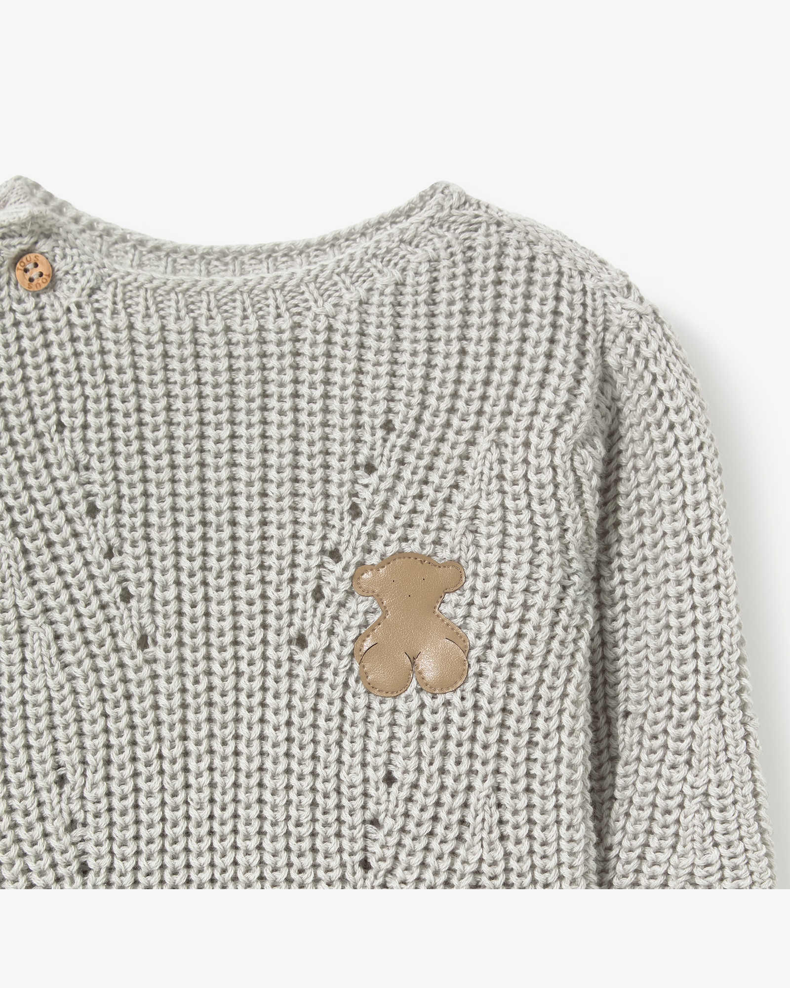 Imagen 4 de Conjunto de bebé niño en algodón tricotado liso con jersey y legging ajustable - Tous - Gris Gris