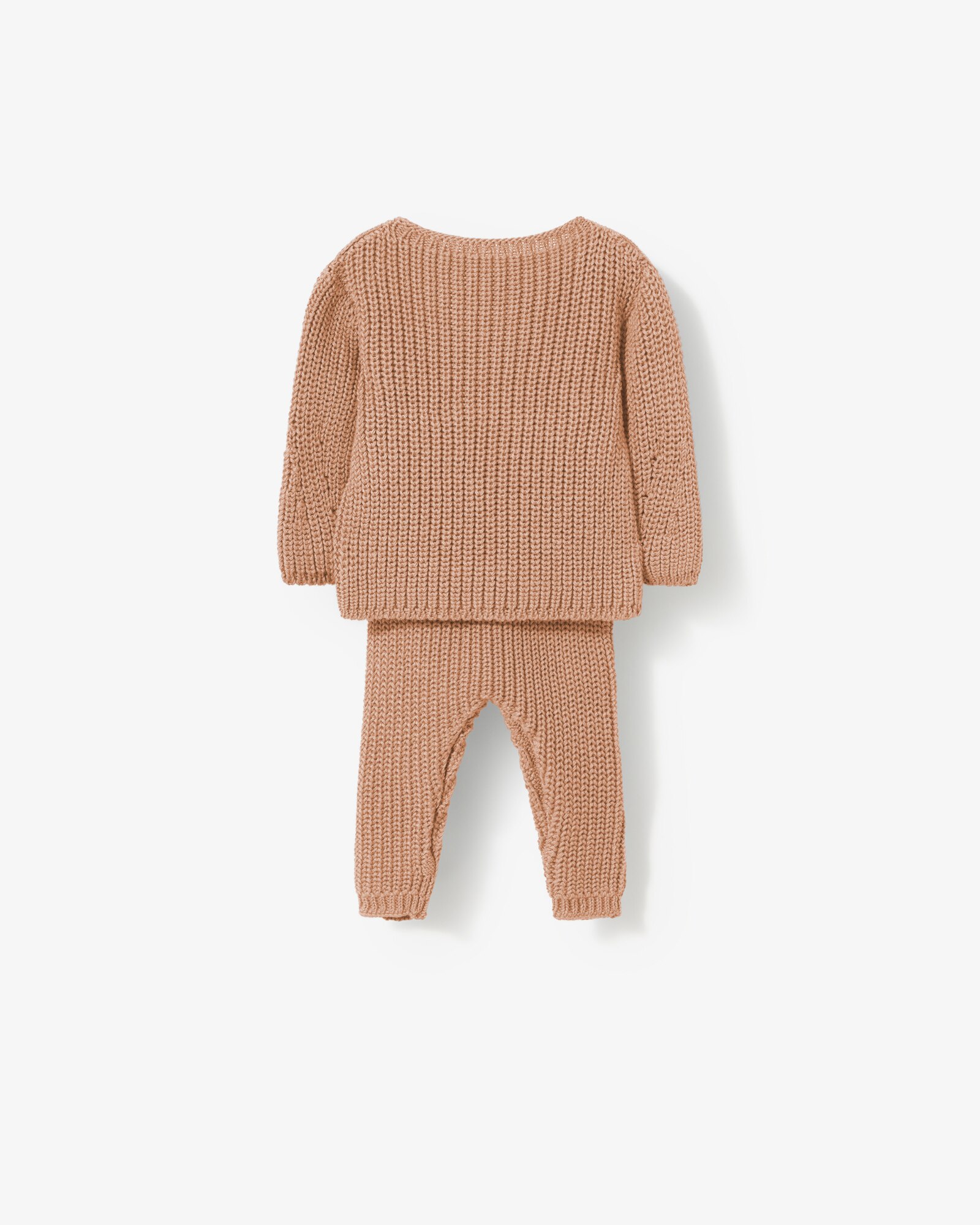 Imagen 3 de Conjunto de bebé niño en algodón tricotado liso con jersey y legging ajustable - Tous - Rosa Rosa