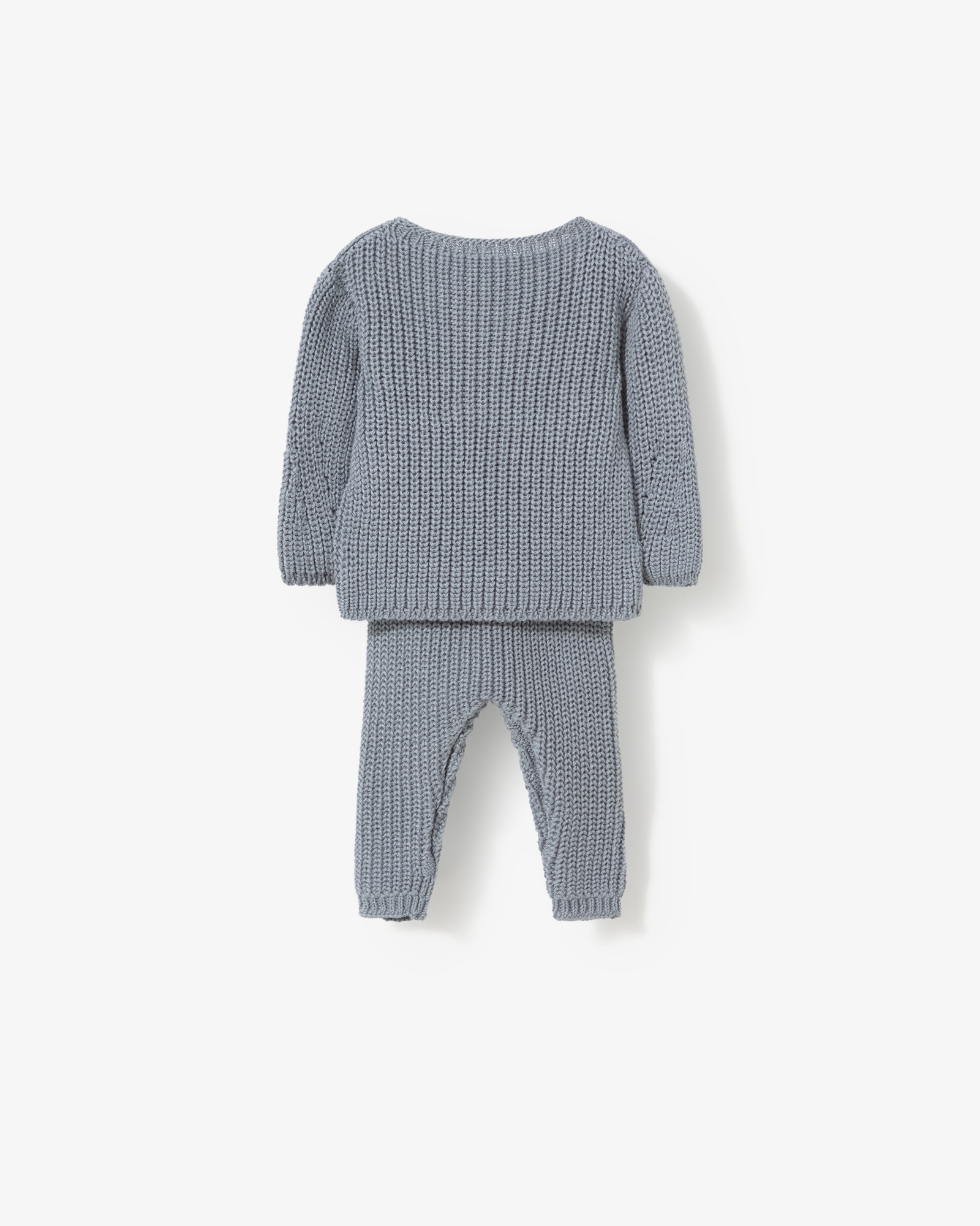 Imagen 3 de Conjunto de bebé niño en algodón tricotado liso con jersey y legging ajustable - Tous - Azul Azul