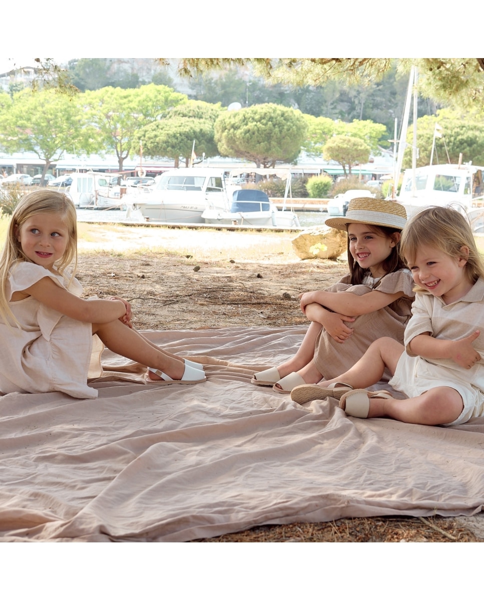 Menorquinas de niños con suela marfil - CASTELL MENORCA - Blanco Blanco-4