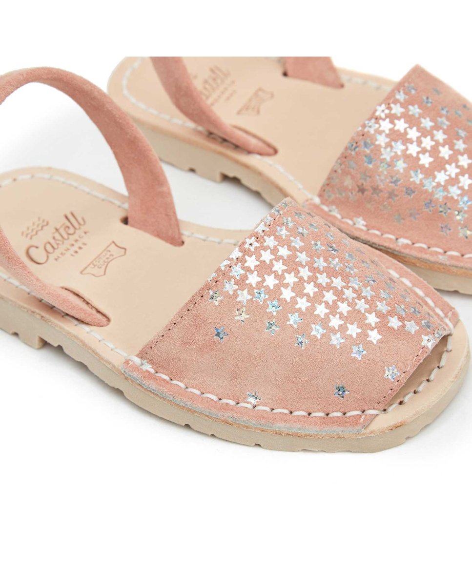 Menorquinas de niña con estampado de estrellas - CASTELL MENORCA - Rosa claro Rosa claro-3