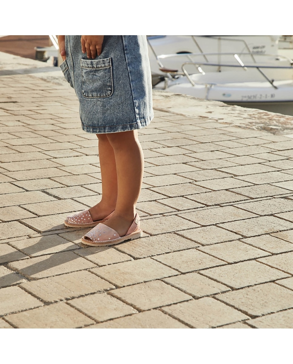 Menorquinas de niña con estampado de estrellas - CASTELL MENORCA - Rosa claro Rosa claro-4