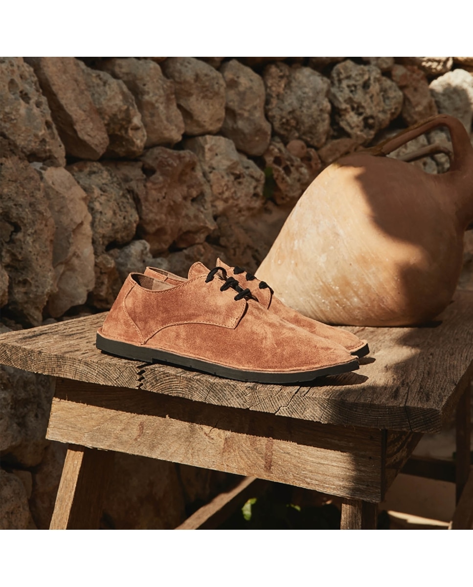 Bluchers de mujer de serraje - CASTELL MENORCA - Marrón Marrón-5