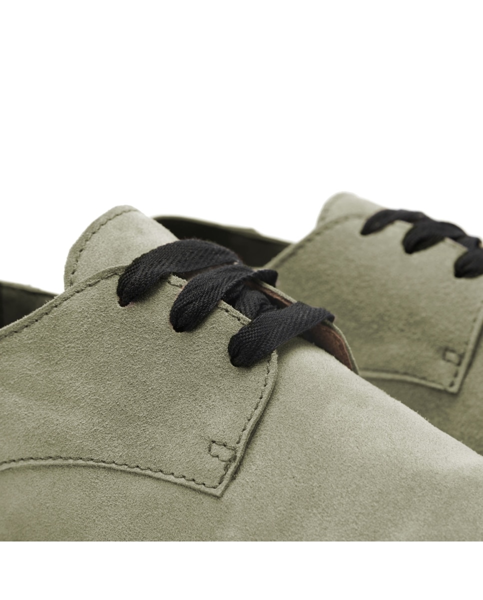 Bluchers de mujer de serraje - CASTELL MENORCA - Verde Verde-4
