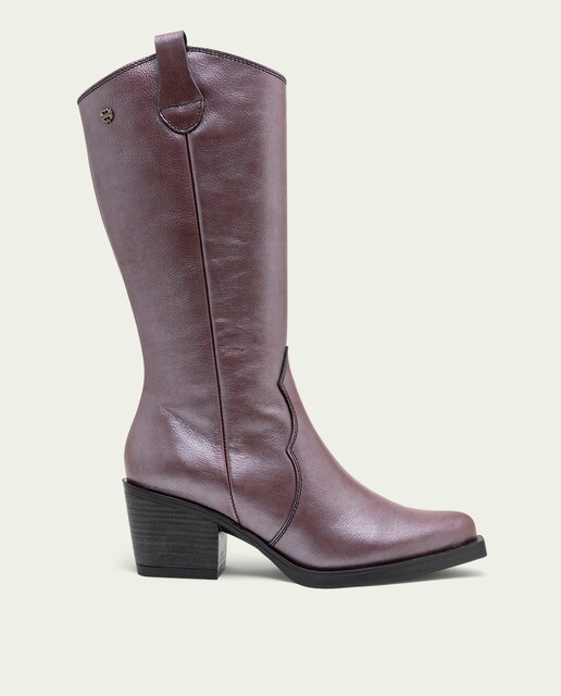 Imagen 0 de Botas cowboy de mujer de piel con cremallera