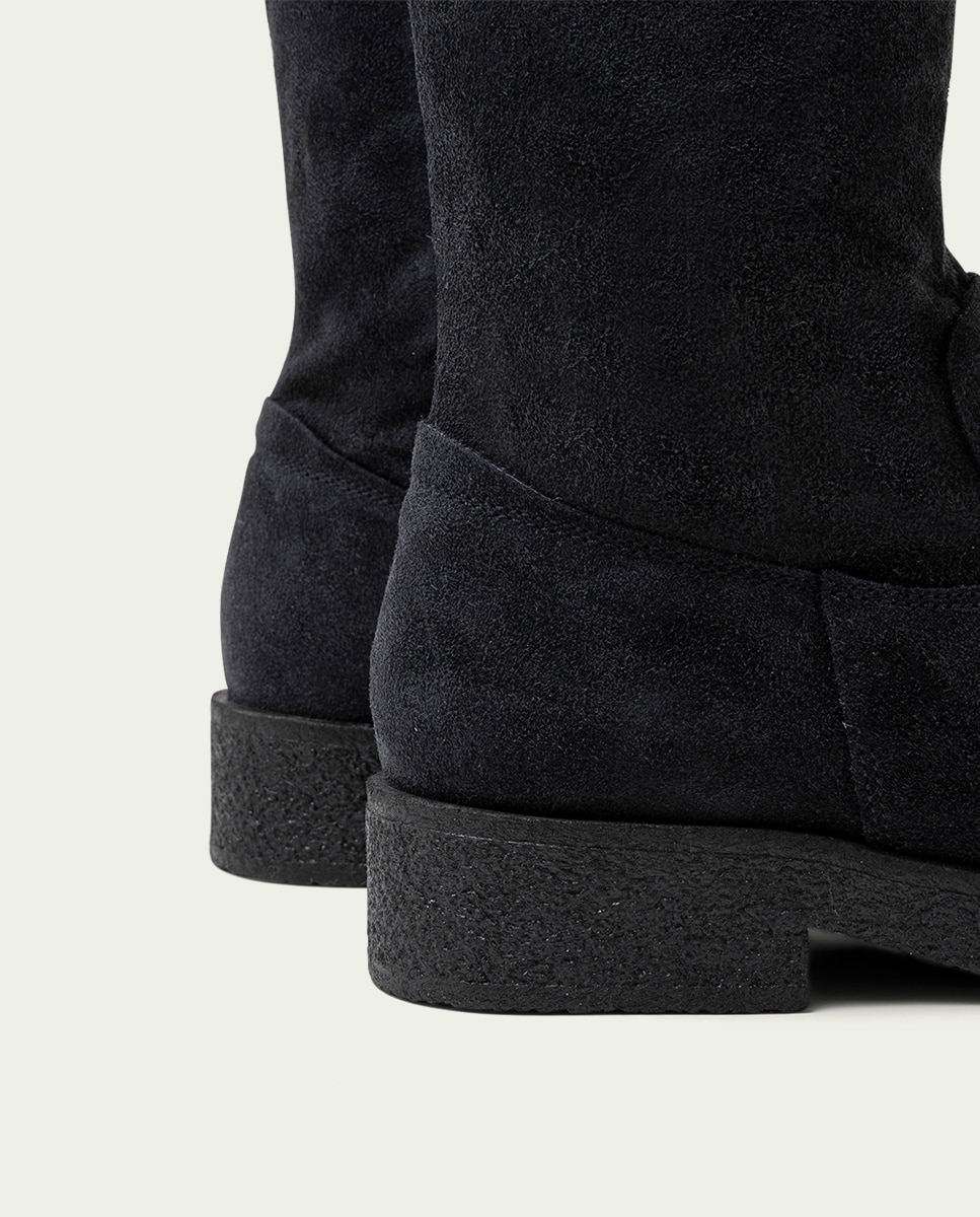 Bota alta de mujer de serraje con cremallera - Porronet - Carbono Carbono-4