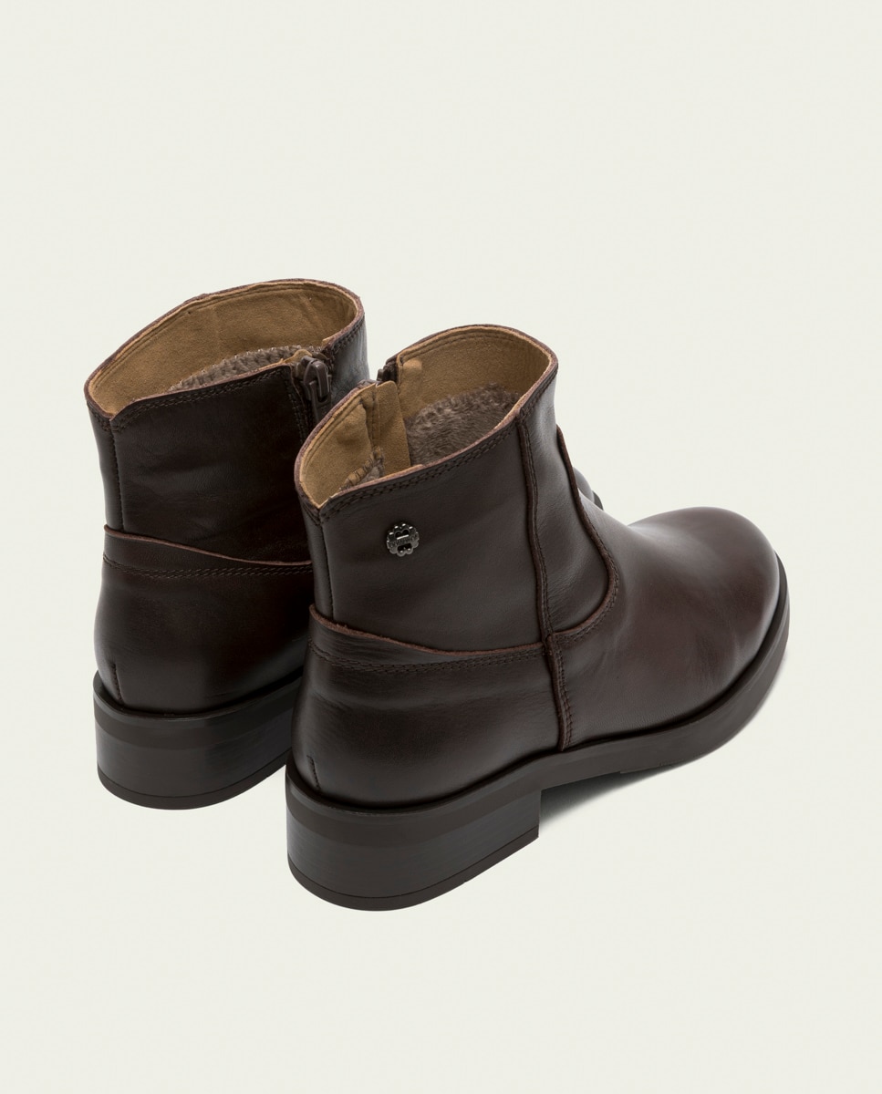 Botines de mujer de piel con cremallera - Porronet - Moka Moka-2