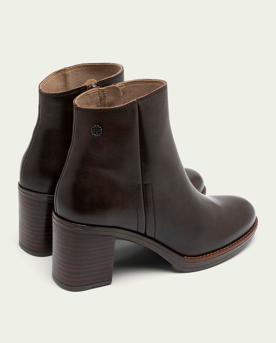 Botines de mujer de piel con cremallera - Porronet - Moka Moka-2