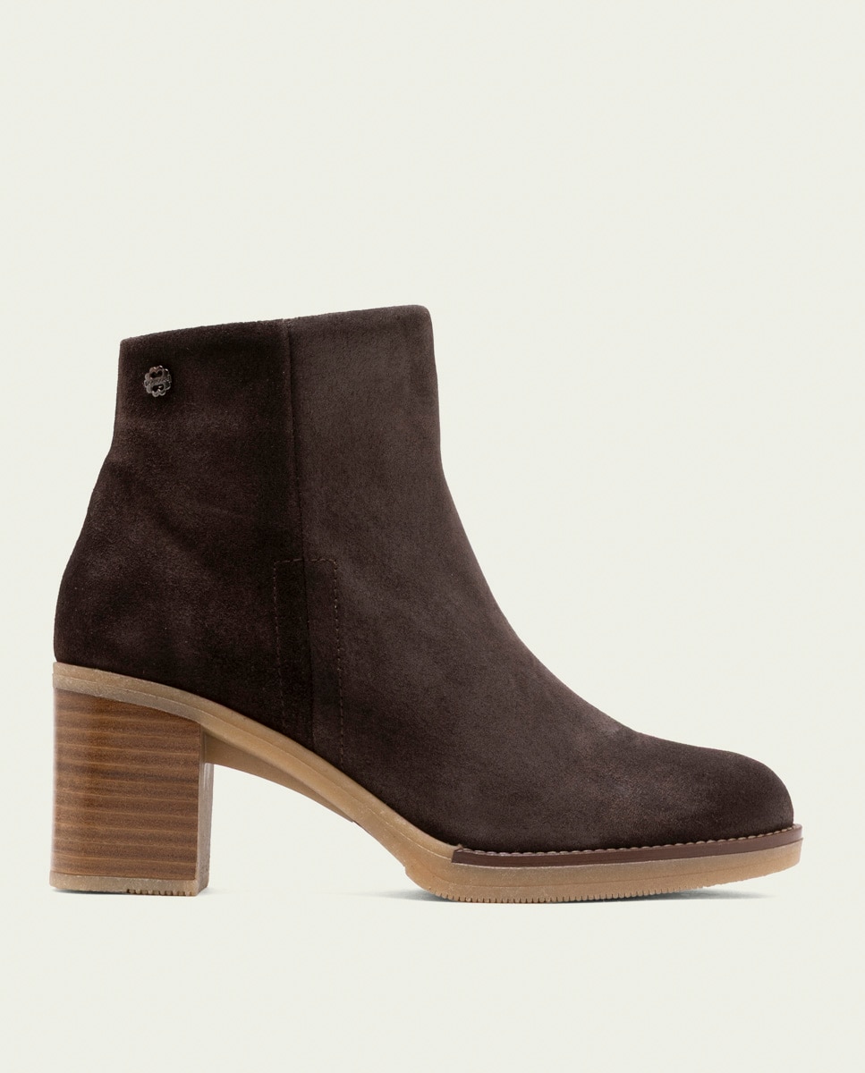 Botines de mujer de piel con cremallera - Porronet - Moka Moka-1