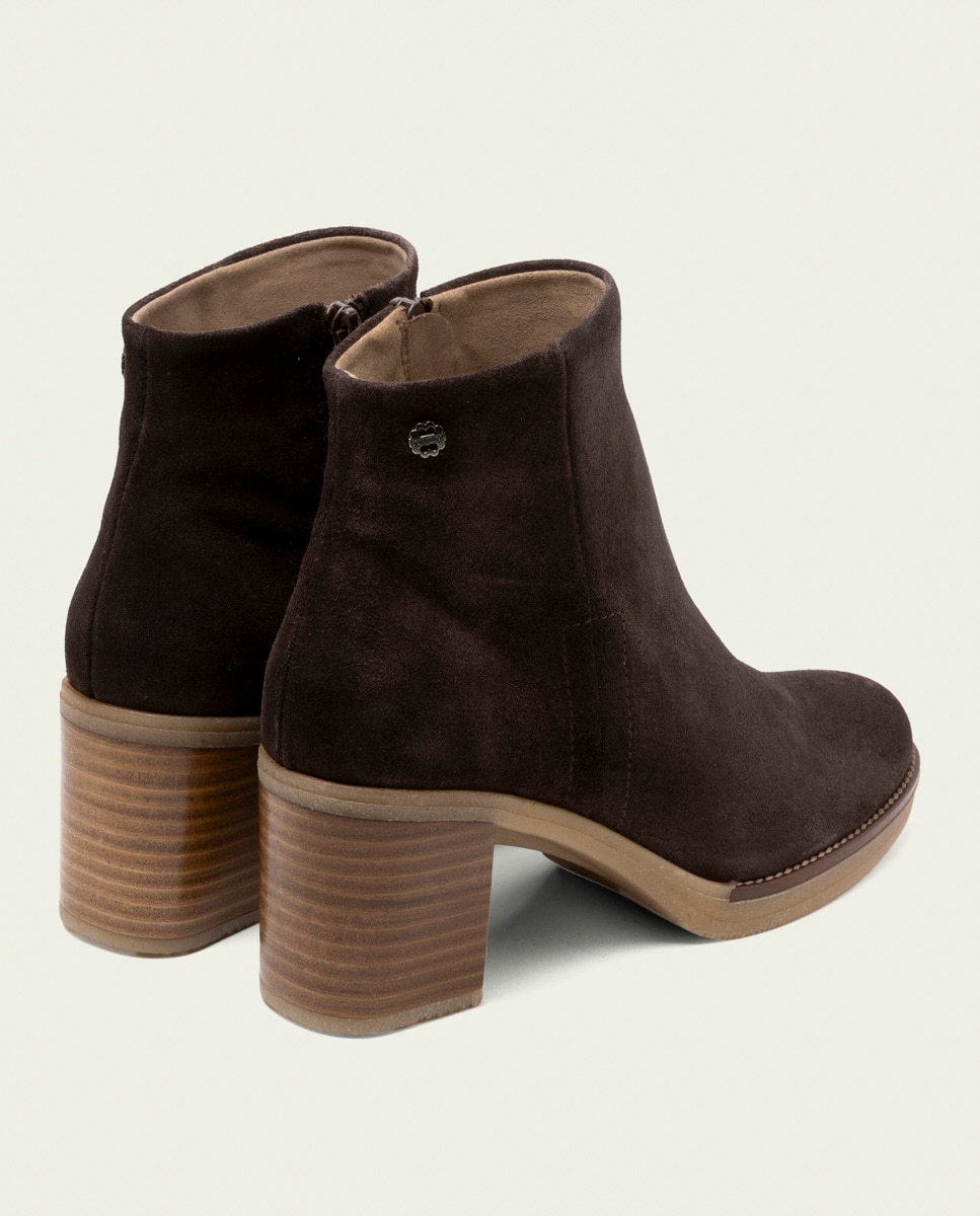 Botines de mujer de piel con cremallera - Porronet - Moka Moka-2