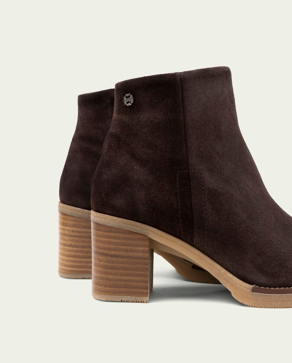 Botines de mujer de piel con cremallera - Porronet - Moka Moka-5