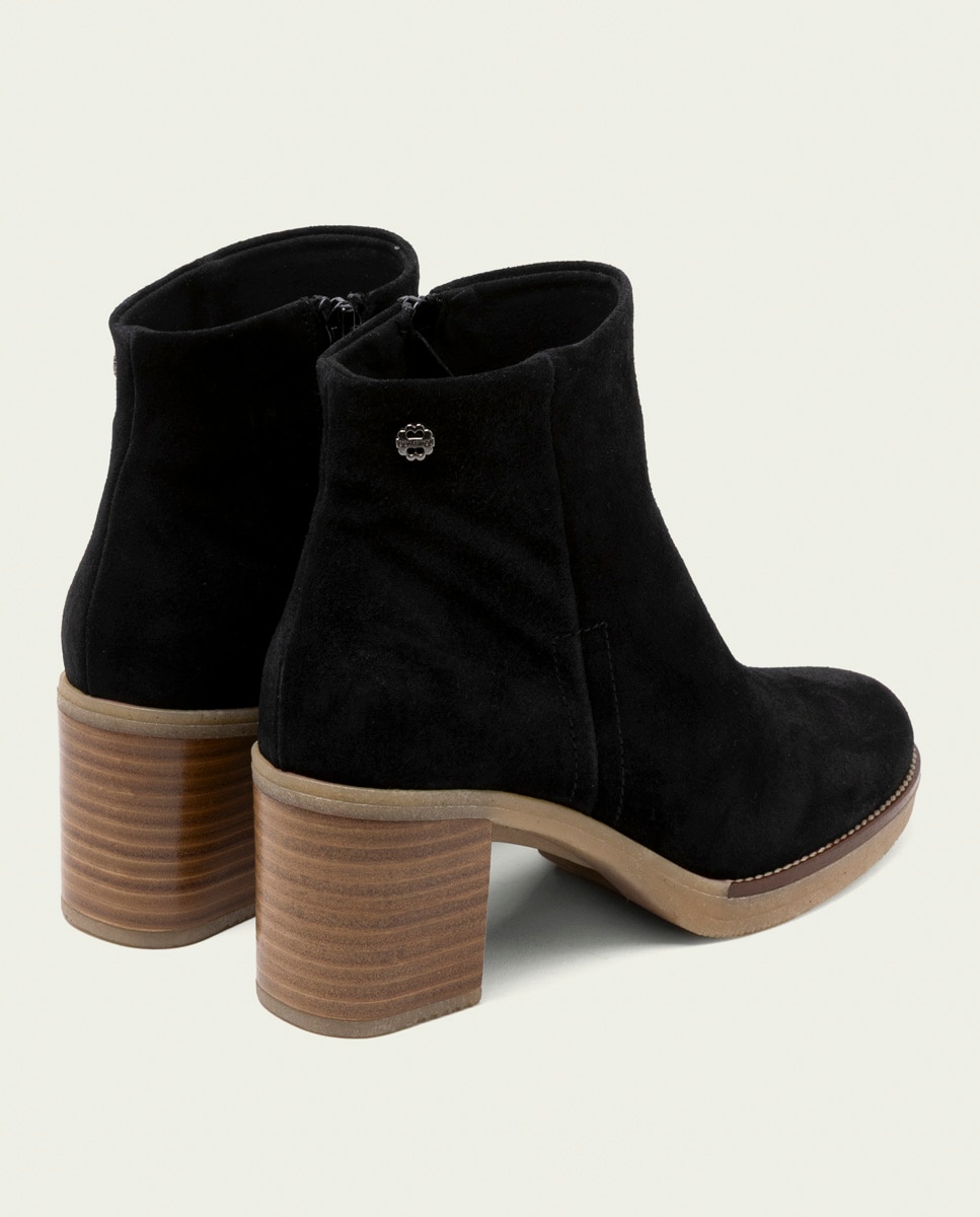 Botines de mujer de piel con cremallera - Porronet - Negro Negro-2