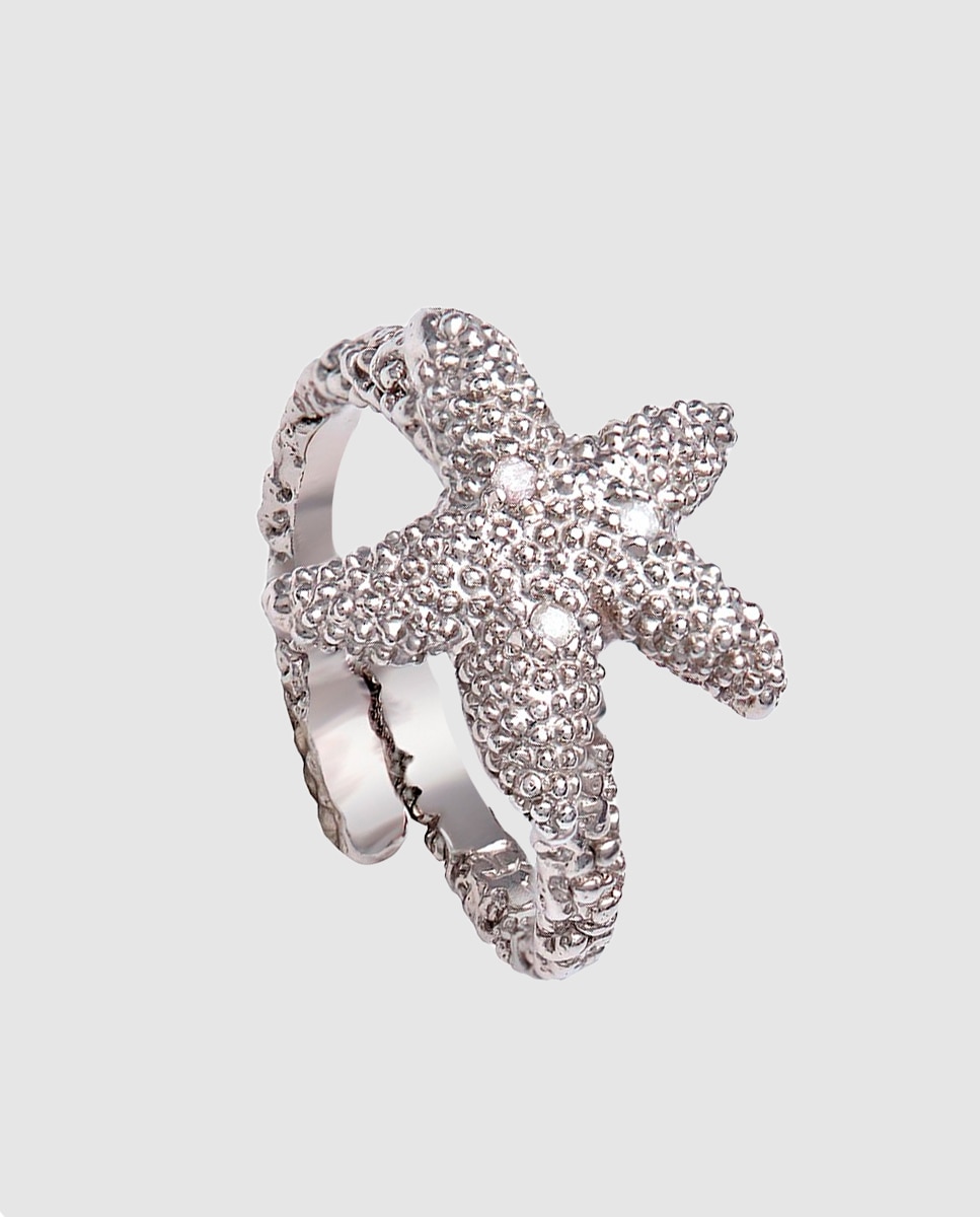 Imagen 0 de Anillo colección estel de oro y diamante Plata