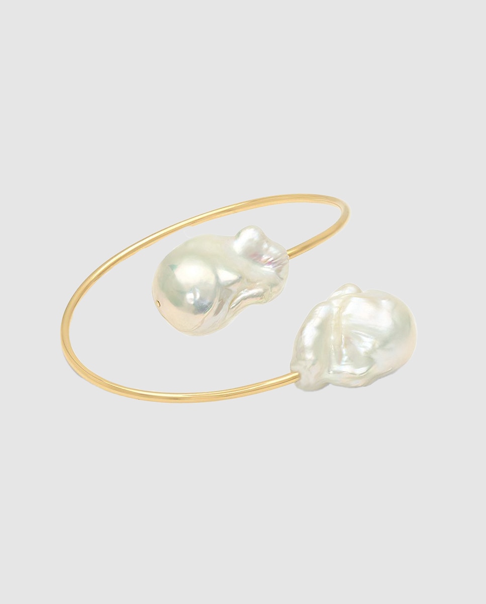 Pulsera colección Perlas Barrocas de oro - Isabel Guarch - Blanco Blanco-1