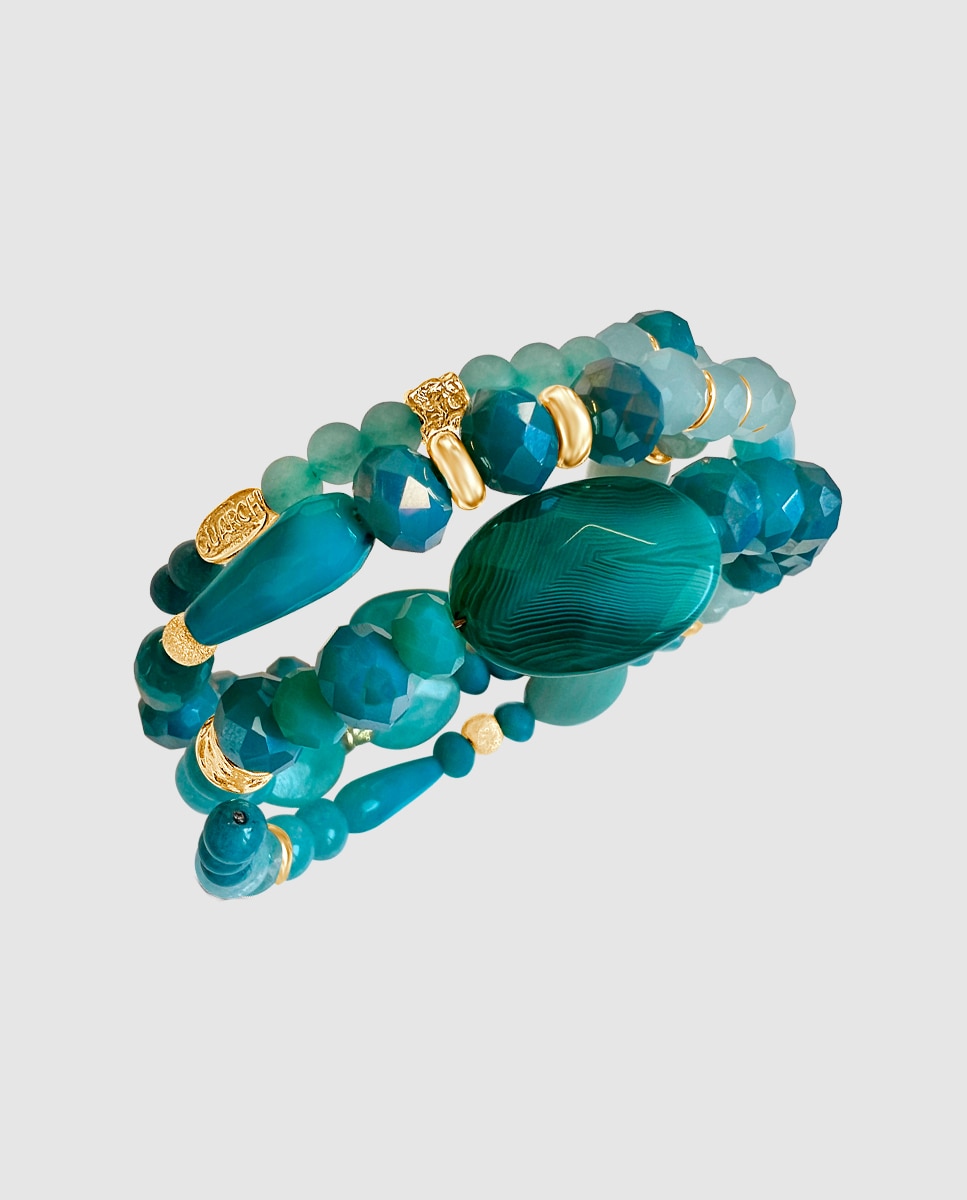 Pulsera colección studio de oro - Isabel Guarch - Azul / Verde Azul / Verde-1