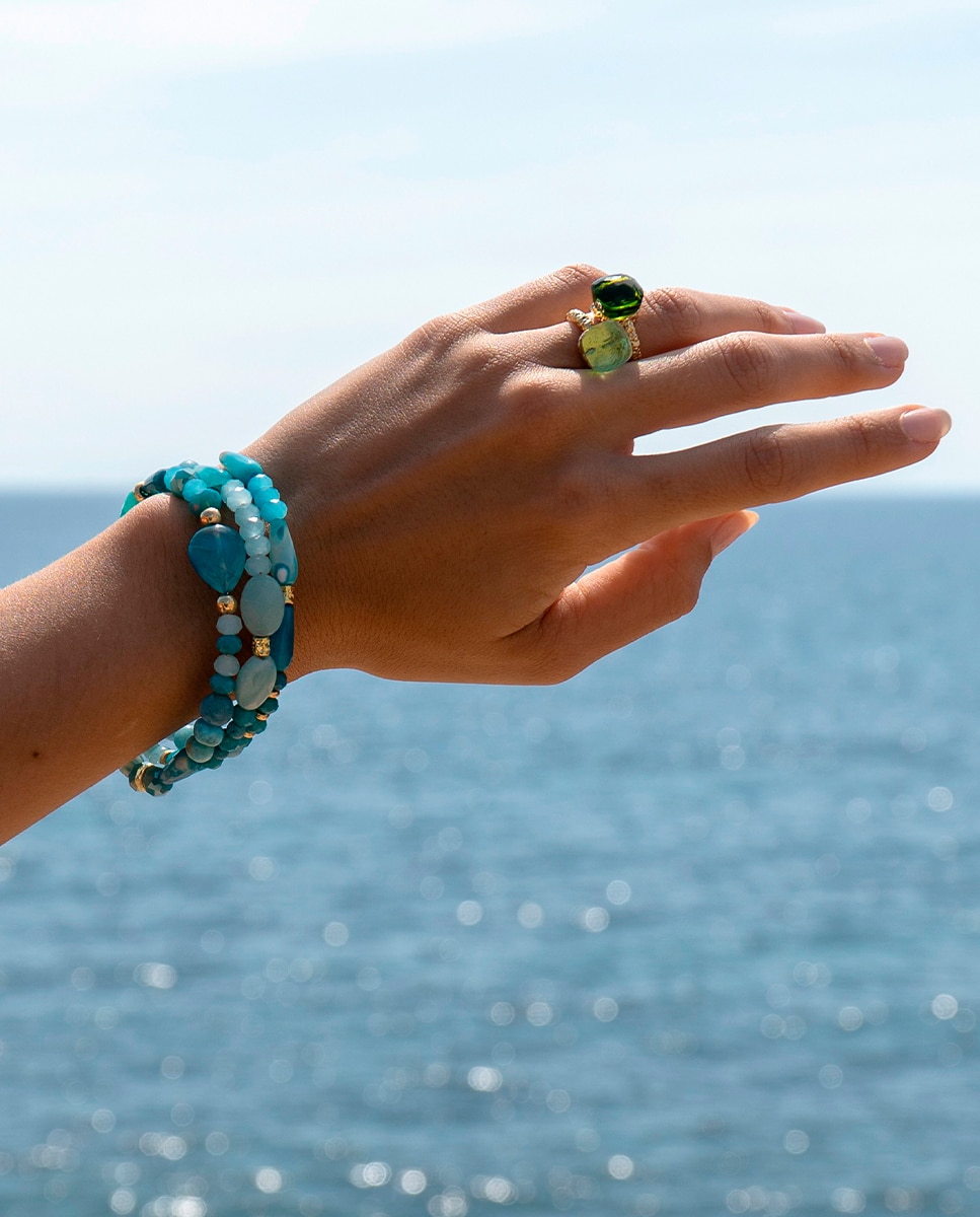Pulsera colección studio de oro - Isabel Guarch - Azul / Verde Azul / Verde-2