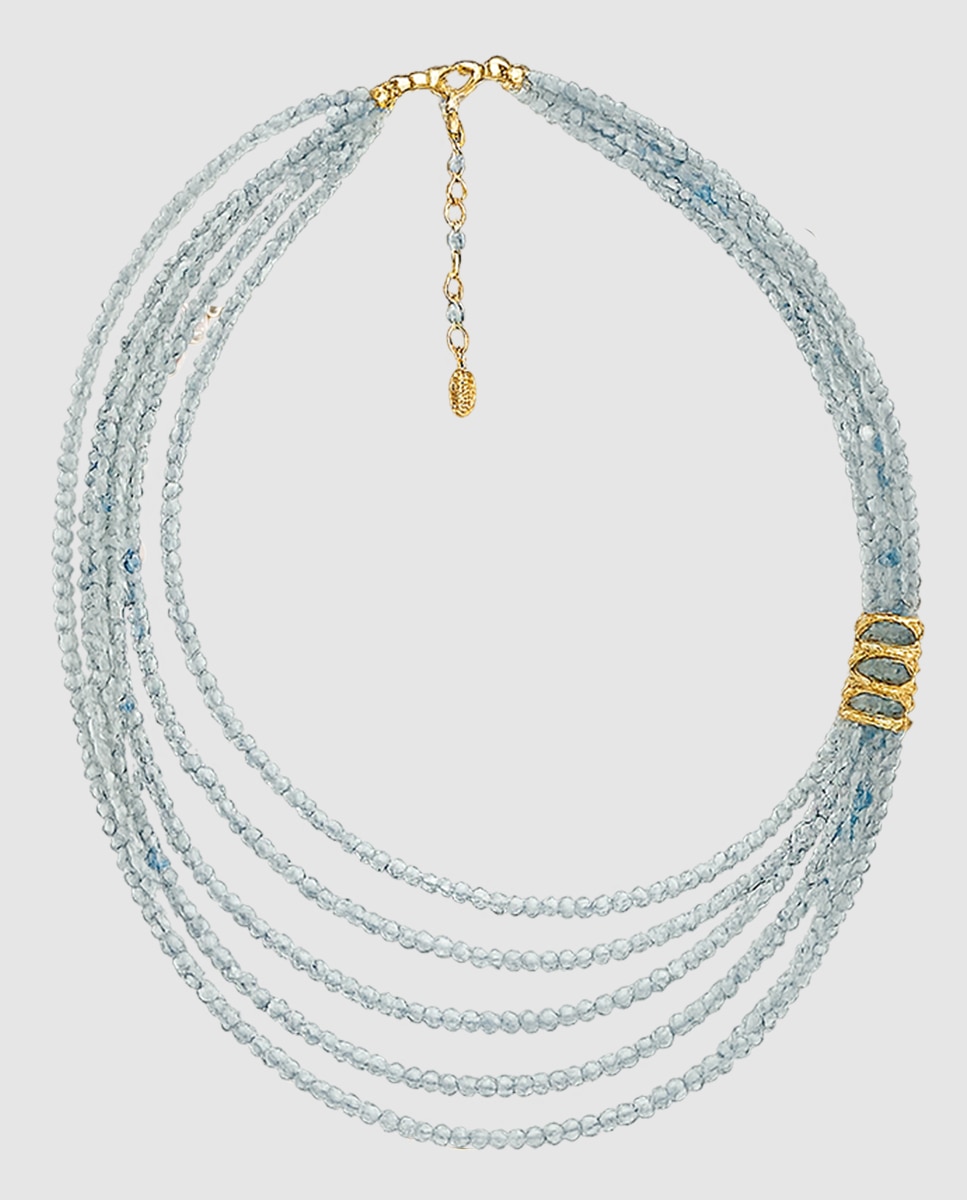Imagen 0 de Collar colección salina de oro y aguamarina Oro