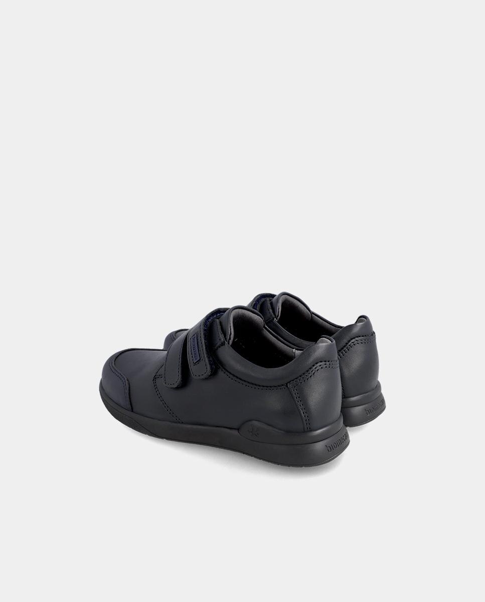 Zapatos de niña en napa de color marrón con cierre adherente - Biomecanics - Azul marino Azul marino-3