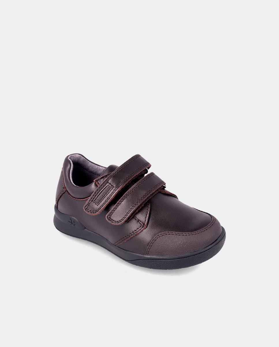 Zapatos de niña en napa de color con cierre adherente - Biomecanics - Marrón Marrón-4
