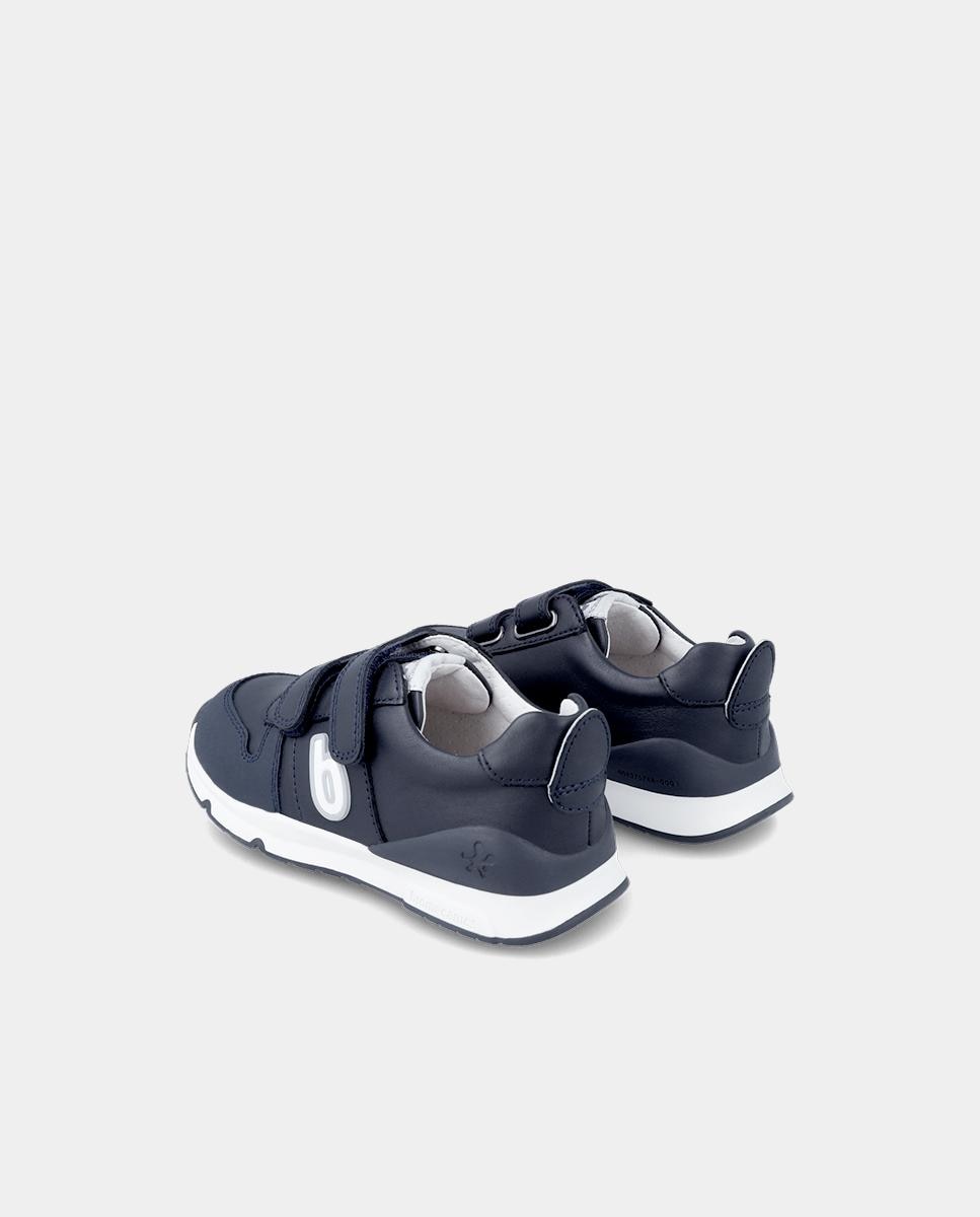 Zapatillas deportivas de niños de piel con doble cierre adherente - Biomecanics - Azul marino Azul marino-3