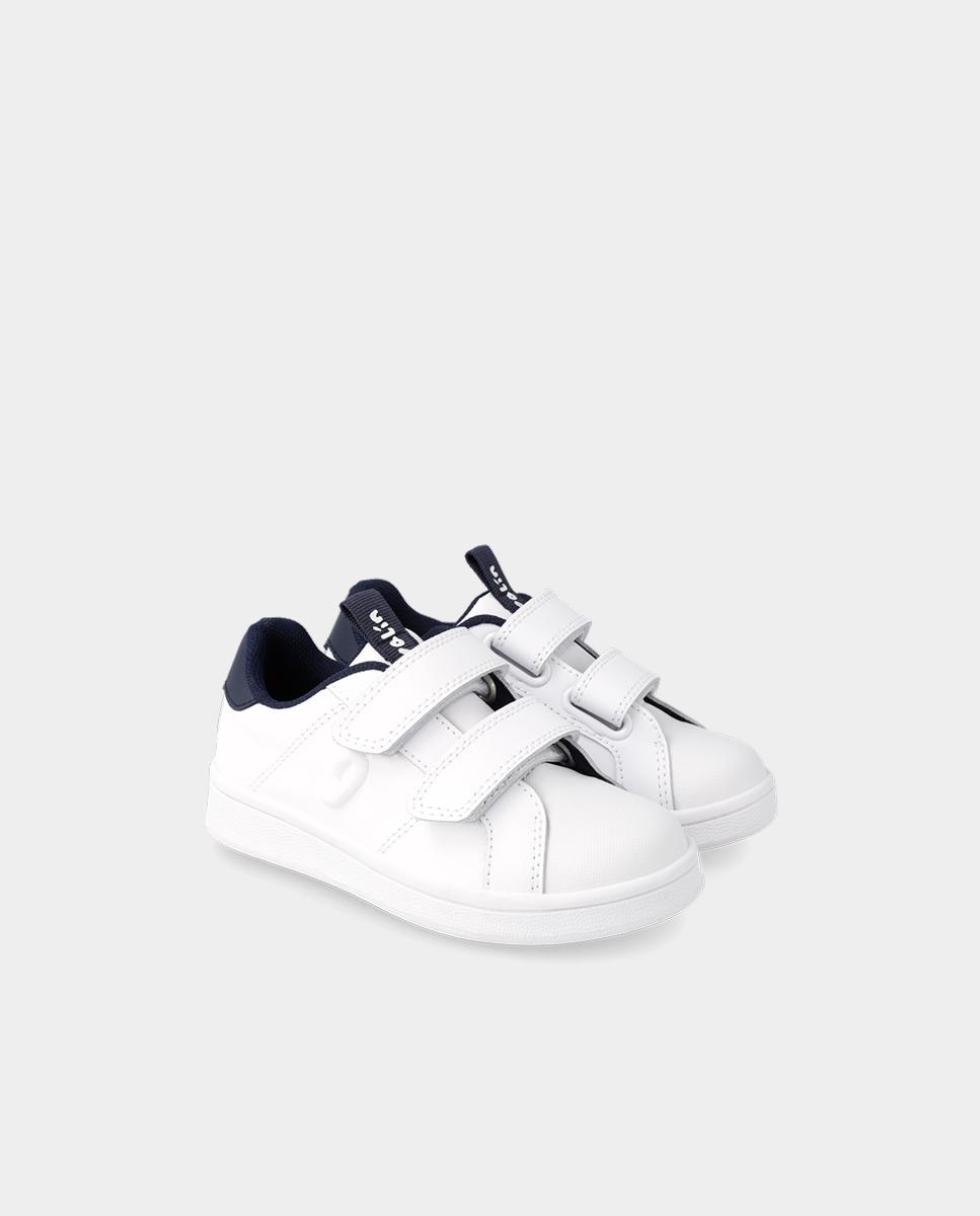 Zapatillas deportivas de niños flexibles con doble cierre adherente - Garvalín - Blanco / Azul Blanco / Azul-2