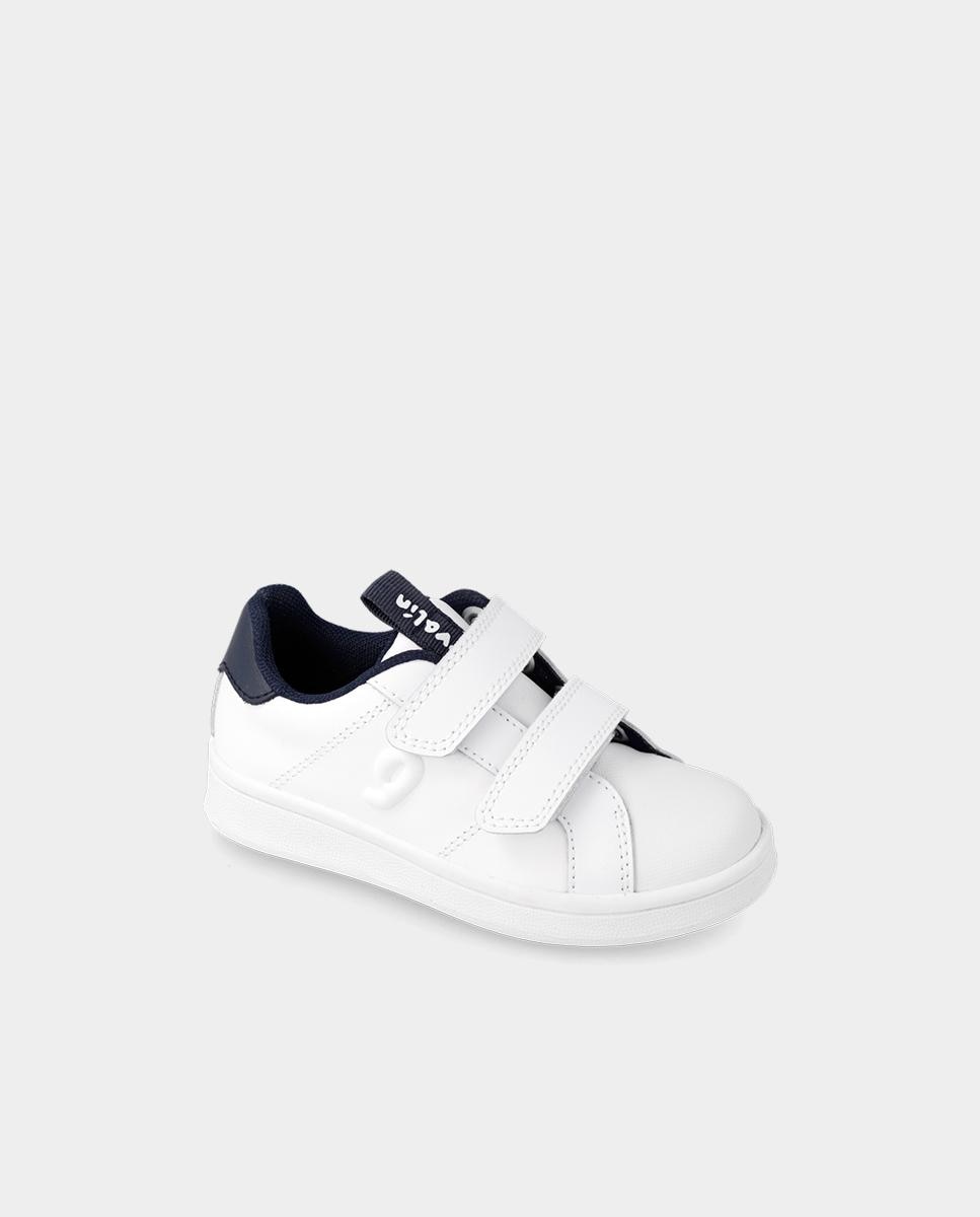 Zapatillas deportivas de niños flexibles con doble cierre adherente - Garvalín - Blanco / Azul Blanco / Azul-4
