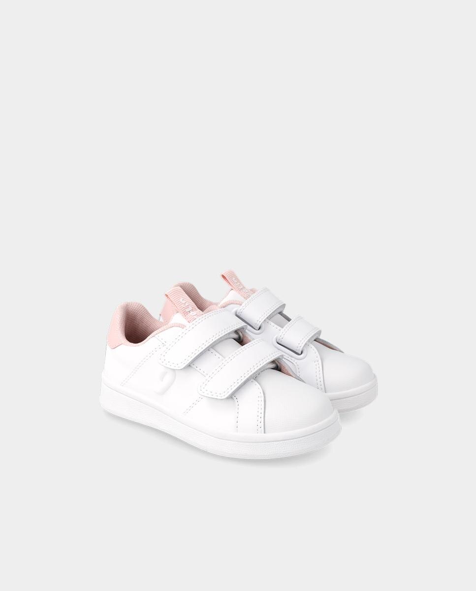 Zapatillas deportivas de niños flexibles con doble cierre adherente - Garvalín - Blanco / Rosa Blanco / Rosa-2