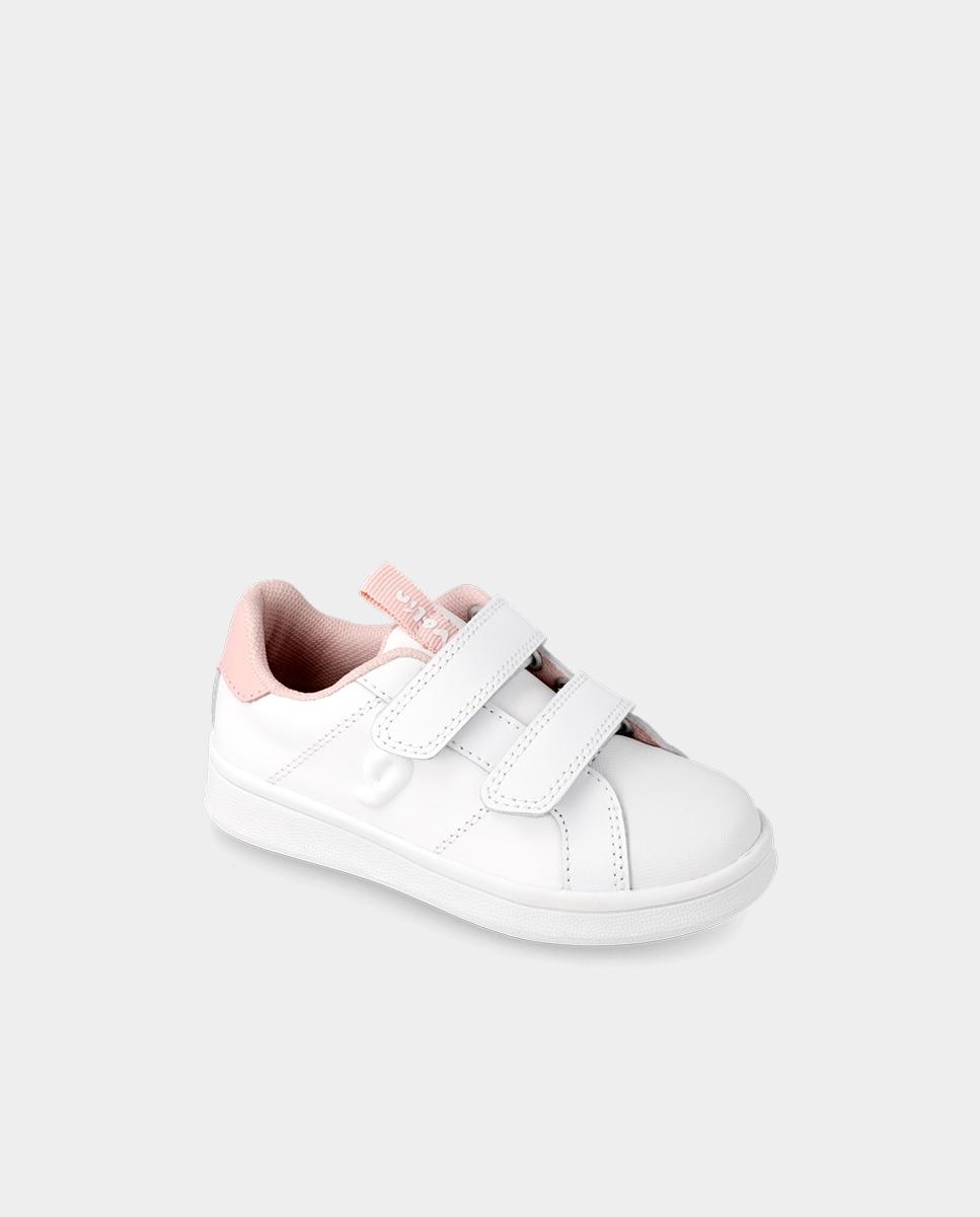 Zapatillas deportivas de niños flexibles con doble cierre adherente - Garvalín - Blanco / Rosa Blanco / Rosa-4