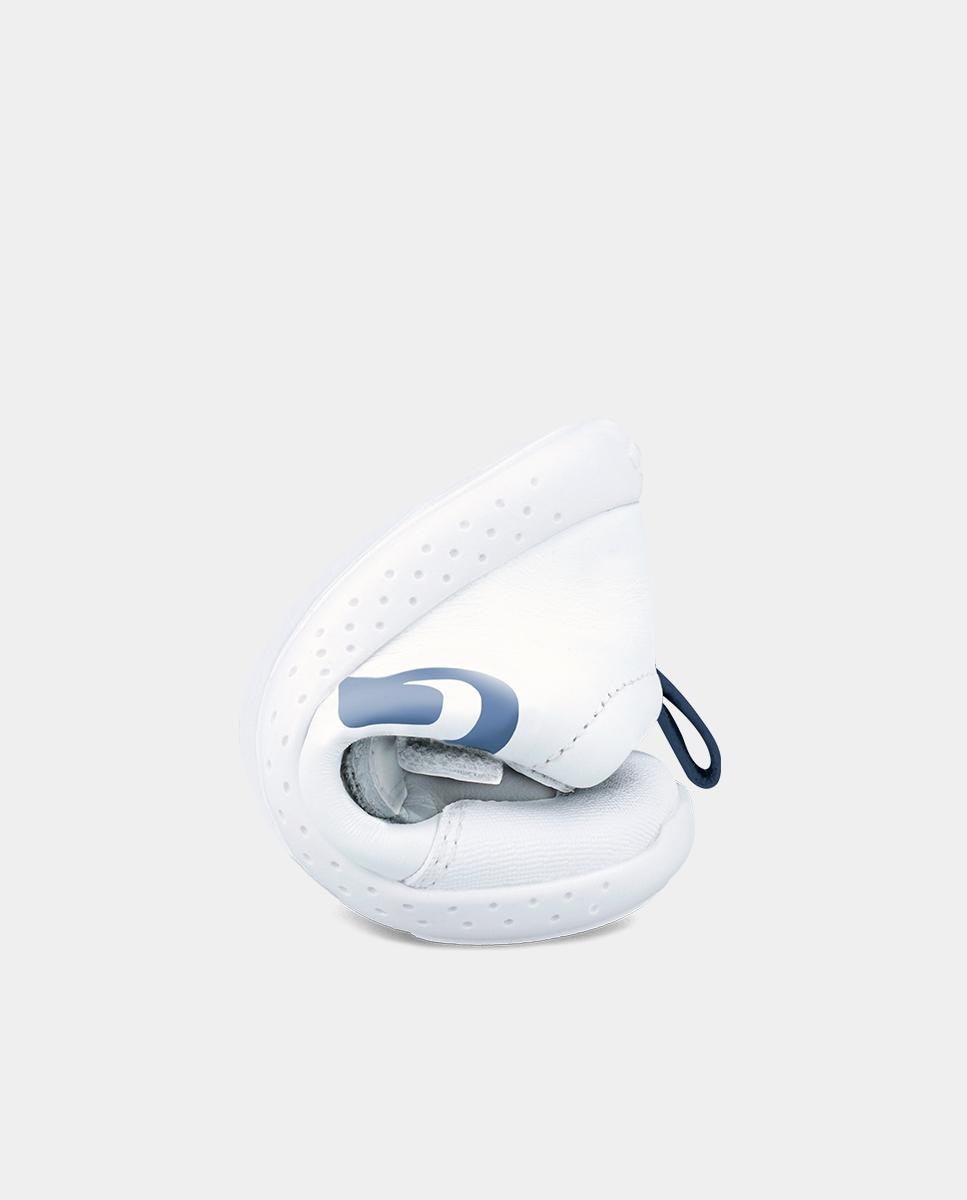 Zapatillas deportivas de niños de piel minimalistas y respetuosas con el crecimiento del pie - Garvalín - Blanco / Azul Blanco / Azul-5