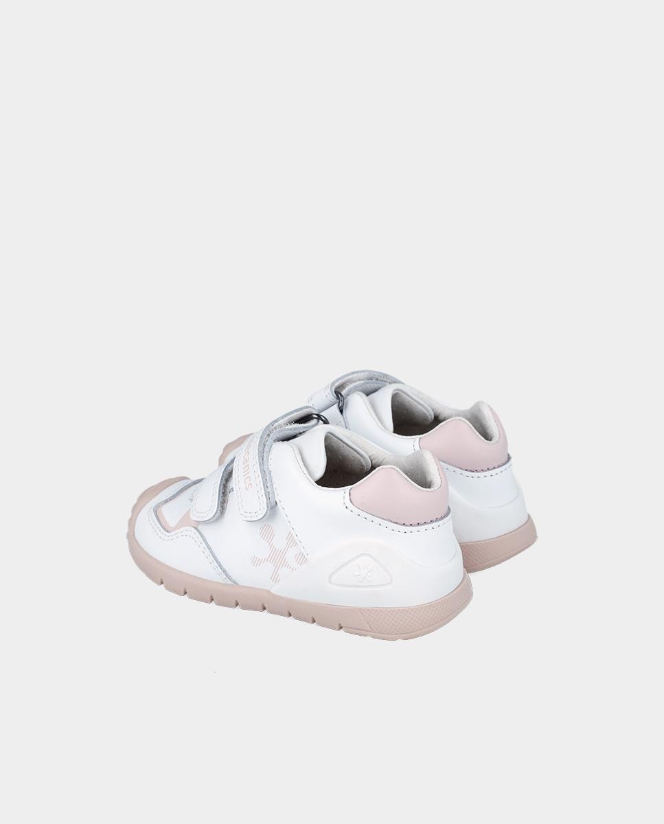 Zapatos de cordones de bebés de piel con doble cierre adherente - Biomecanics - Rosa Rosa-3
