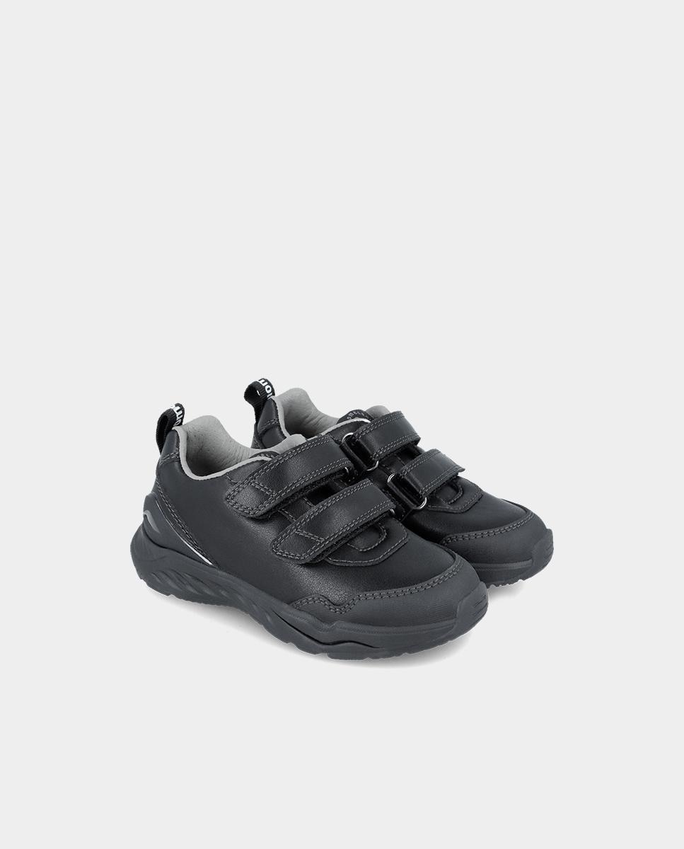 Imagen 2 de Zapatillas niño tipo running bajas piel cierre adherente - Biomecanics - Negro Negro