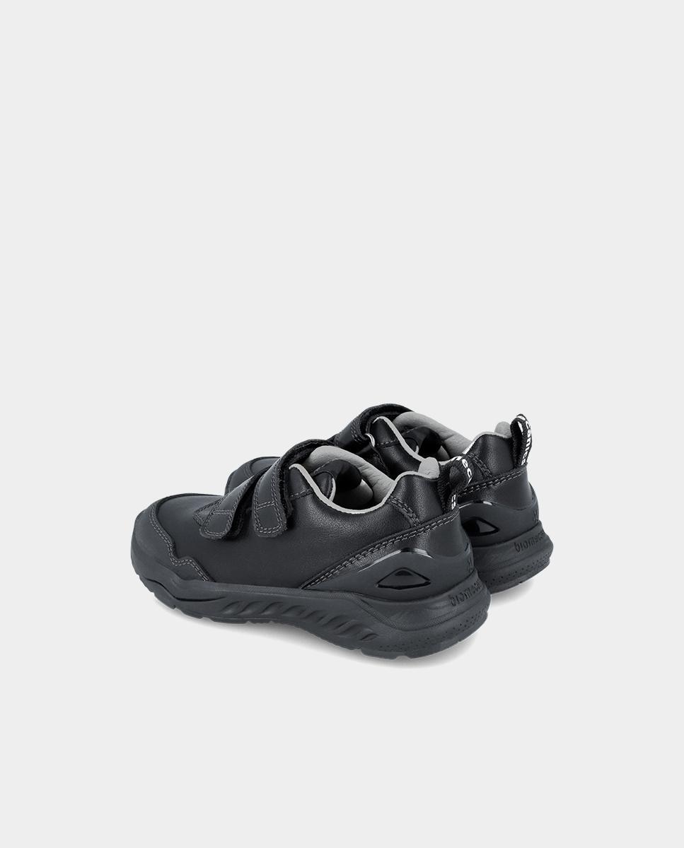 Imagen 3 de Zapatillas niño tipo running bajas piel cierre adherente - Biomecanics - Negro Negro
