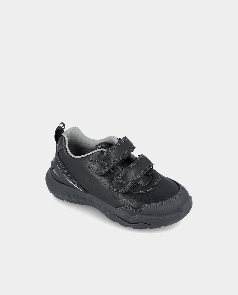Imagen 4 de Zapatillas niño tipo running bajas piel cierre adherente - Biomecanics - Negro Negro