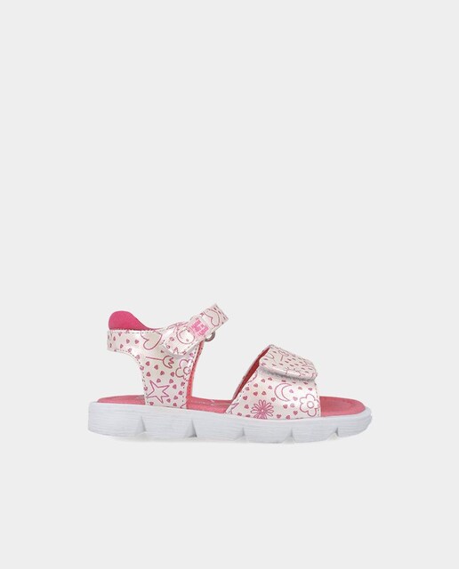Imagen 0 de Sandalias abiertas de niña de piel con estampado