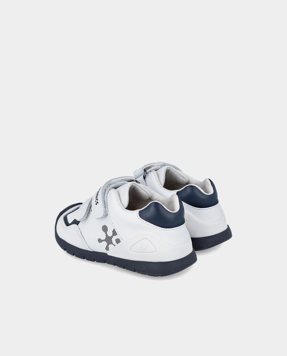 Zapatos de cordones de bebés de piel con doble cierre adherente - Biomecanics - Azul marino Azul marino-3