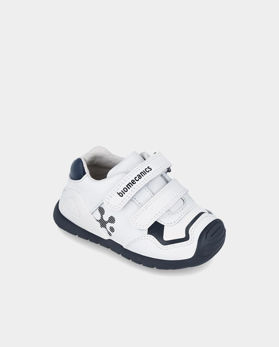 Zapatos de cordones de bebés de piel con doble cierre adherente - Biomecanics - Azul marino Azul marino-4