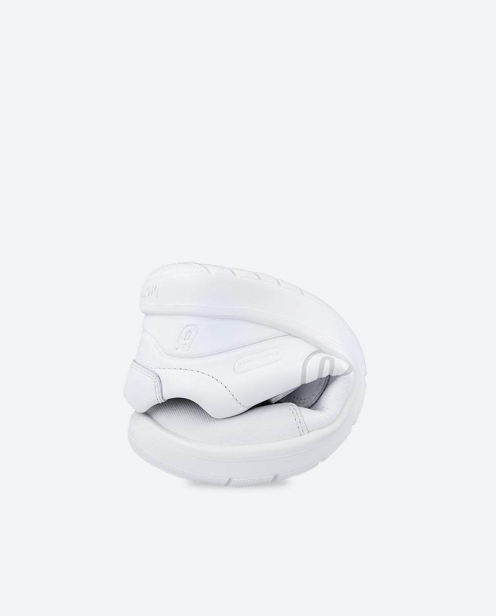 Zapatilla deportiva básica de niño en piel con doble velcro - Biomecanics - Blanco Blanco-3