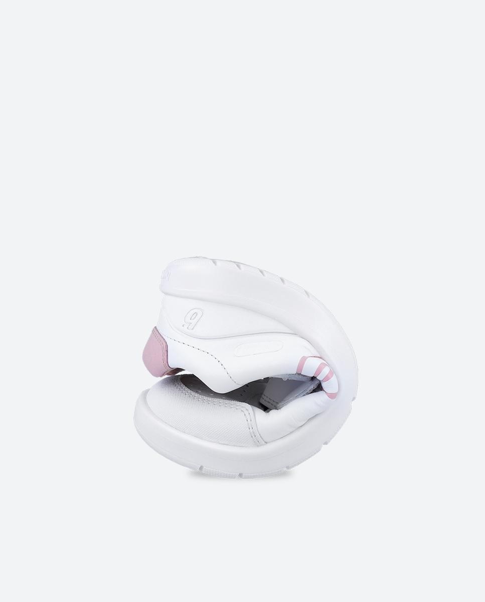 Zapatilla deportiva básica de niño en piel con doble velcro - Biomecanics - Rosa Rosa-3