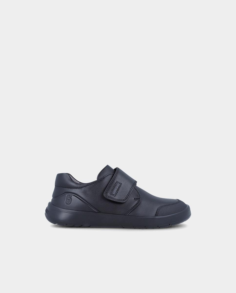 Zapatos de cordones de niños de piel respetuosos con el crecimiento natural del pie - Biomecanics - Negro Negro-1