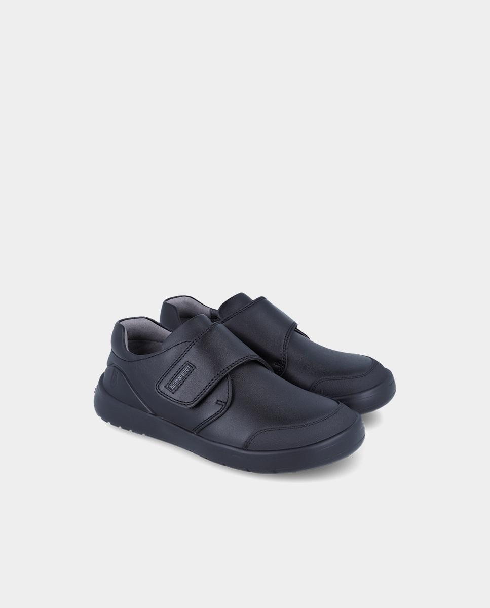 Zapatos de cordones de niños de piel respetuosos con el crecimiento natural del pie - Biomecanics - Negro Negro-2