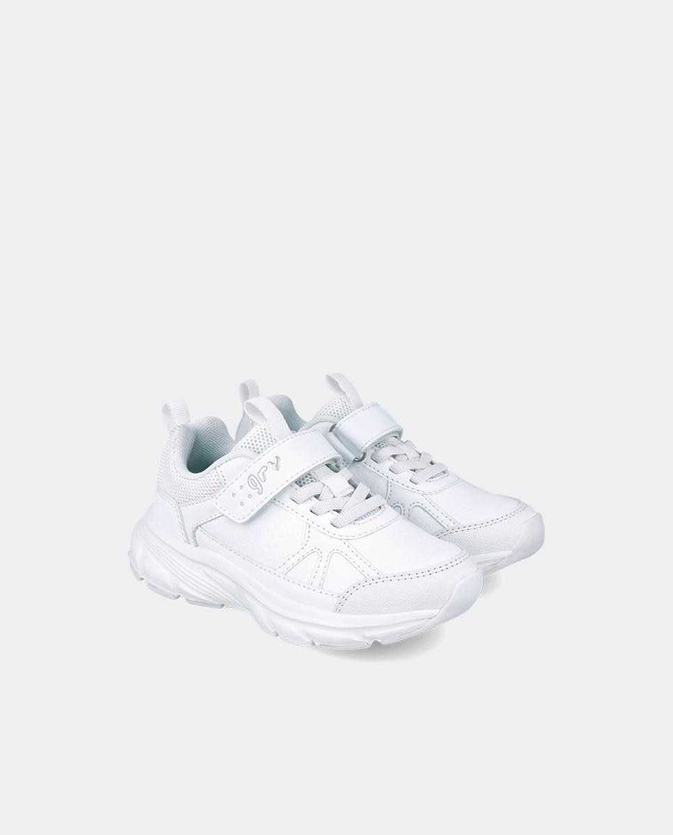 Zapatillas deportivas de niños con protección de puntera y cordones-cierre adherente - Garvalín - Blanco Blanco-2