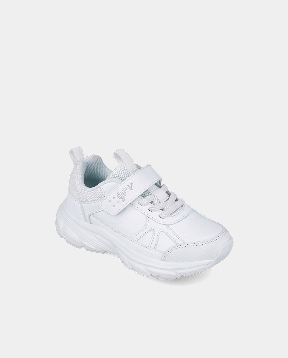 Zapatillas deportivas de niños con protección de puntera y cordones-cierre adherente - Garvalín - Blanco Blanco-4