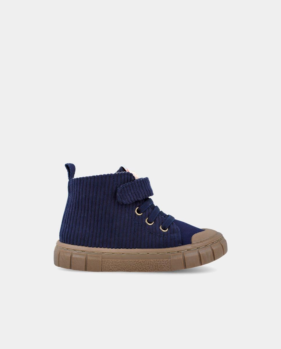 Botines de niños respetuosos con el crecimiento natural del pie con cierre de cordones-adherente - Garvalín - Azul marino Azul marino-1