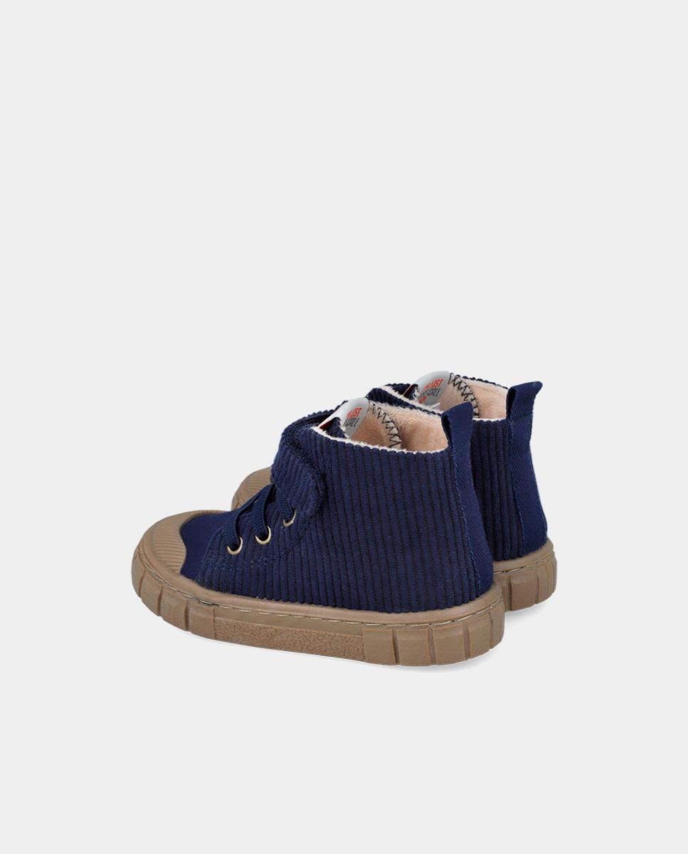 Botines de niños respetuosos con el crecimiento natural del pie con cierre de cordones-adherente - Garvalín - Azul marino Azul marino-5